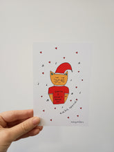 Load image into Gallery viewer, Santa cat | Card
